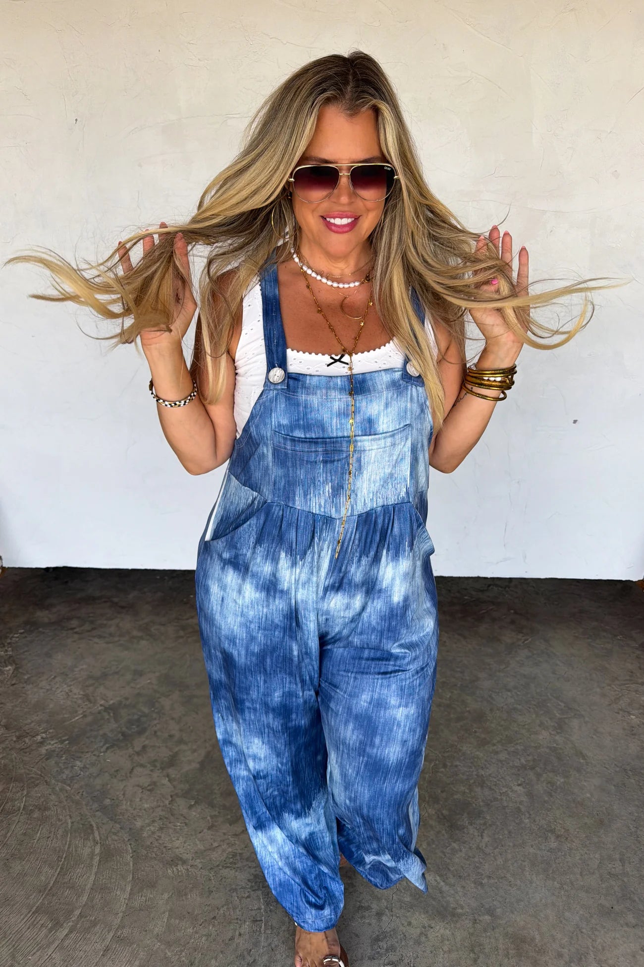 Blue Tie Dye Overalls