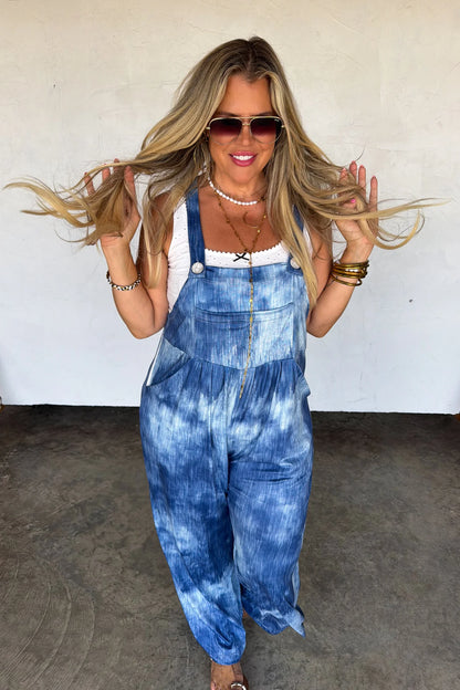 Blue Tie Dye Overalls
