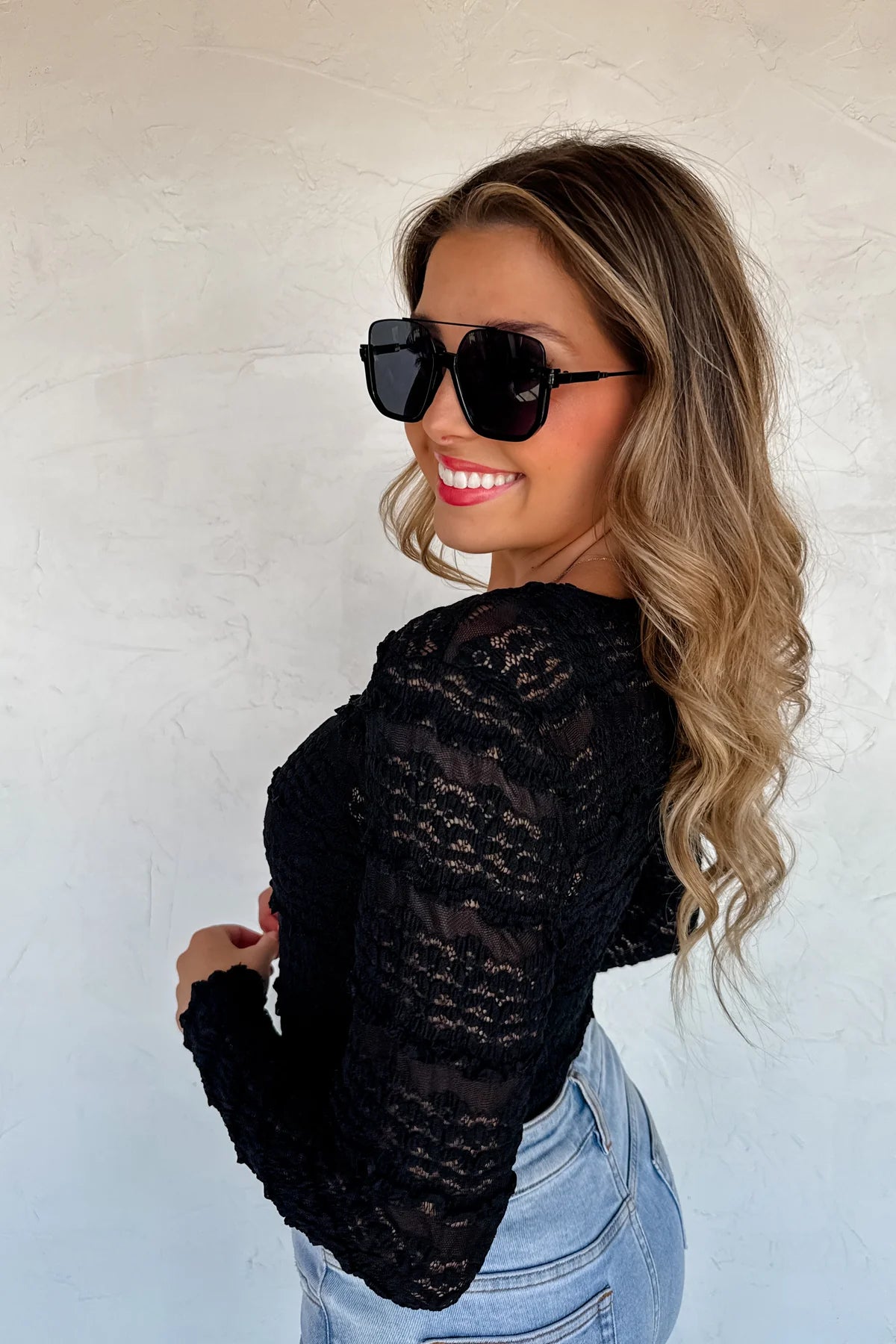 PREORDER: Long Sleeve Rosalie Lace Top