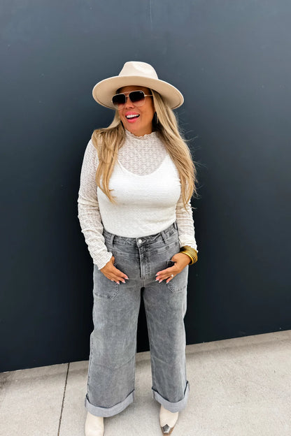 PREORDER: Grey Clover Front Pocket Jeans