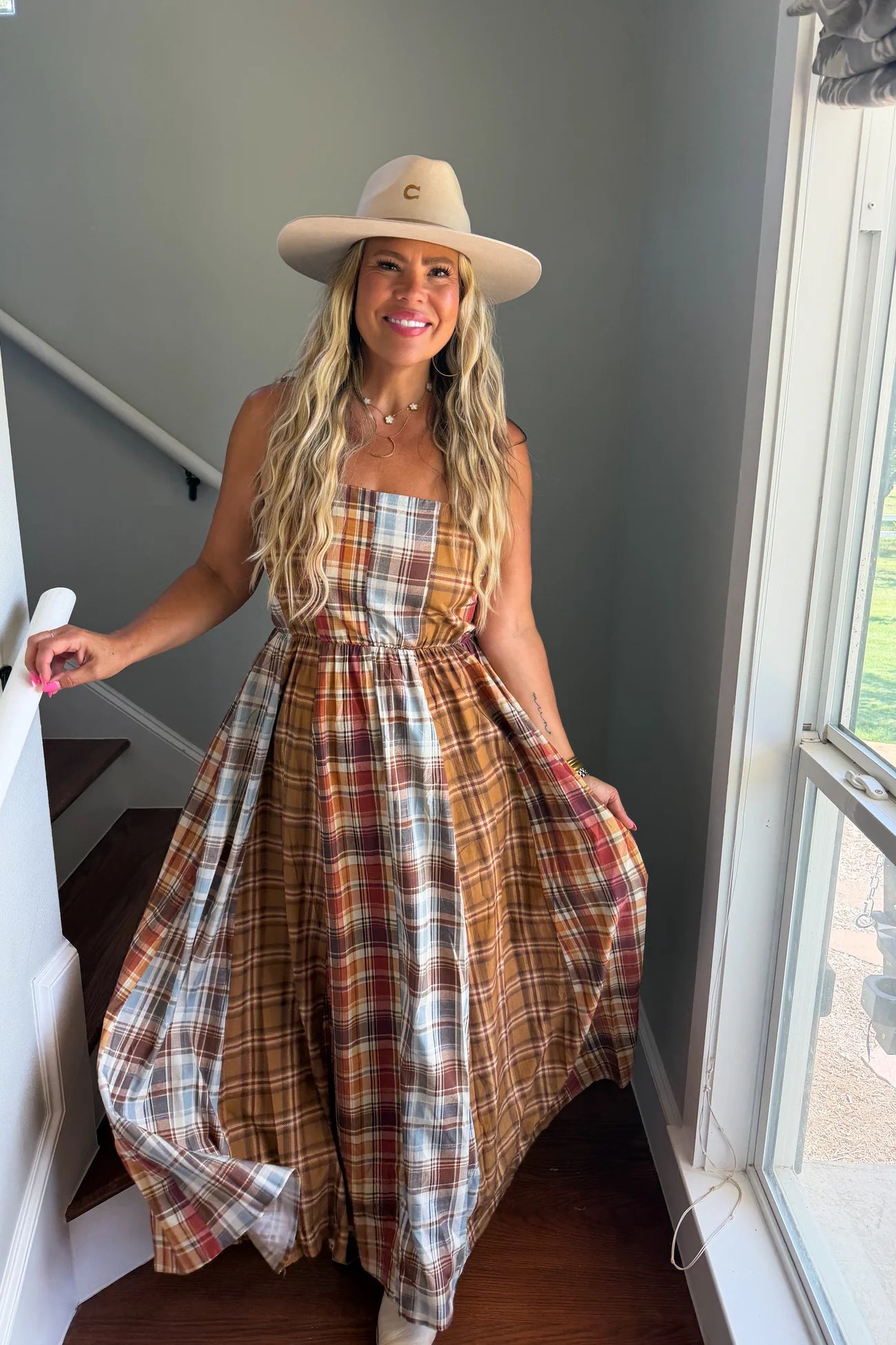 PREORDER: The Ashford Plaid Maxi Dress