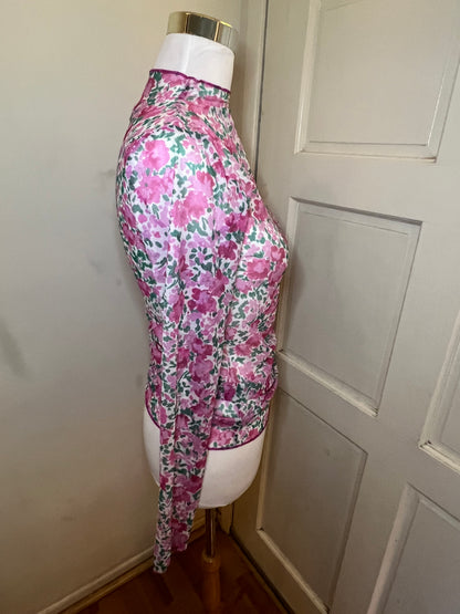 Amber Moon Revival: Mesh Floral Layering Top