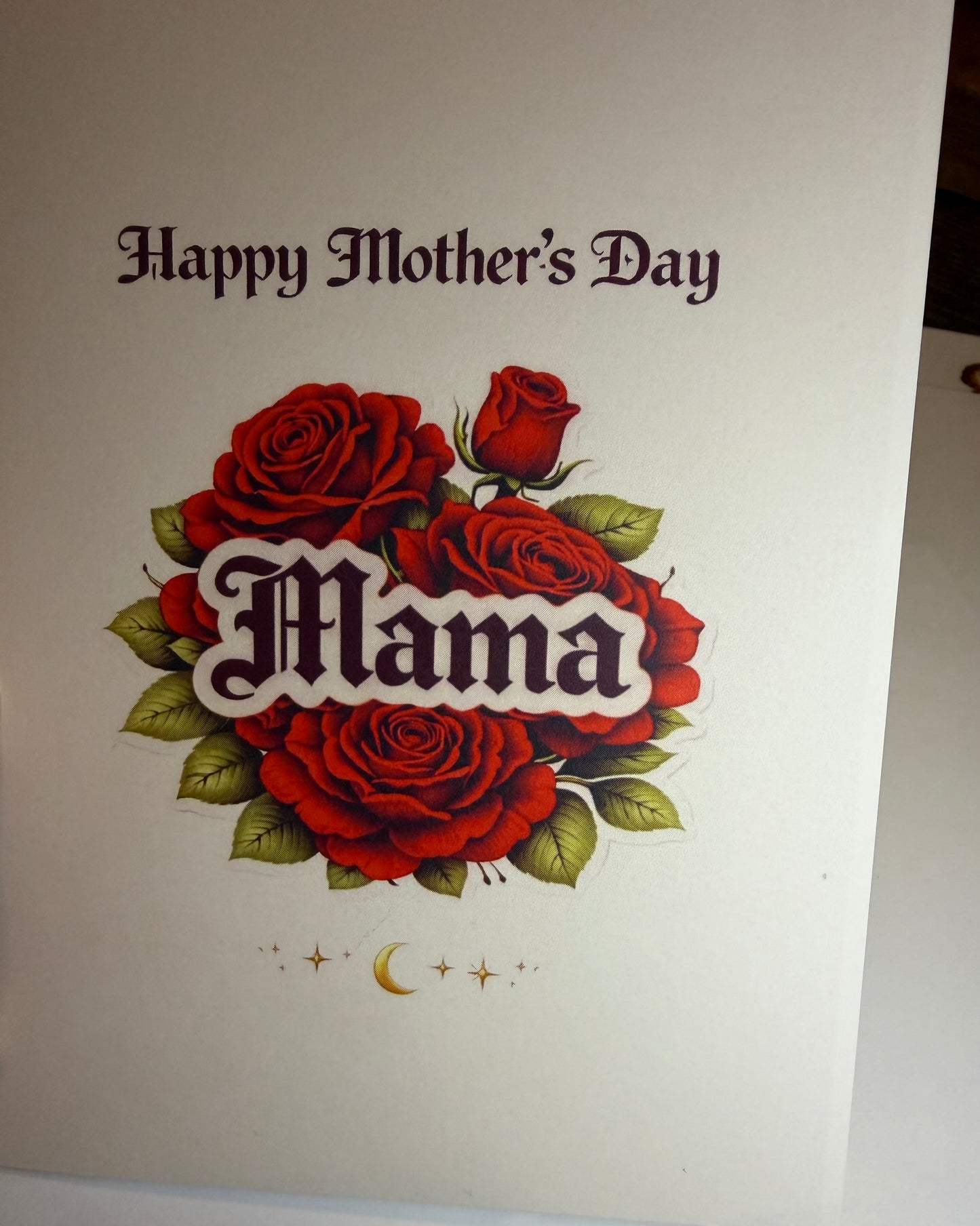 Amber Moon Rose Tattoo Mother’s Day Card