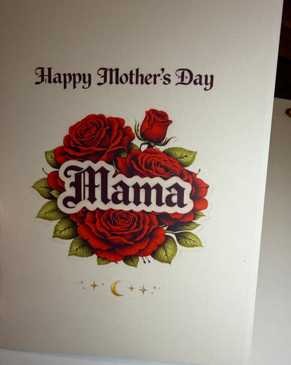 Amber Moon Rose Tattoo Mother’s Day Card