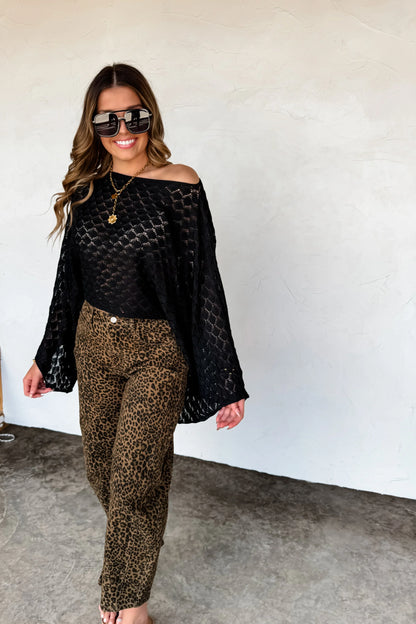 PREORDER: Bex Cheetah Stretchy Barrel Jeans