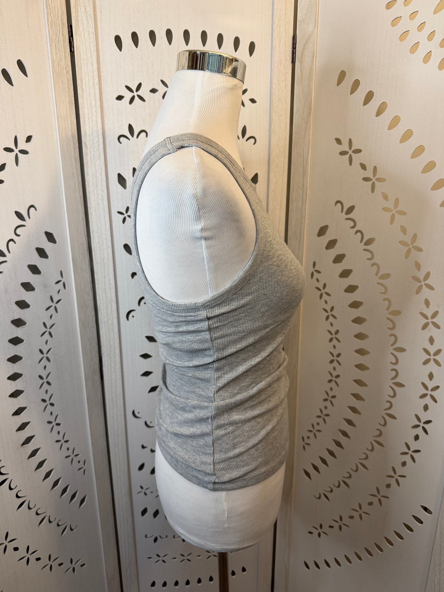 Amber Moon Revival: Built in Bra Grey Tank