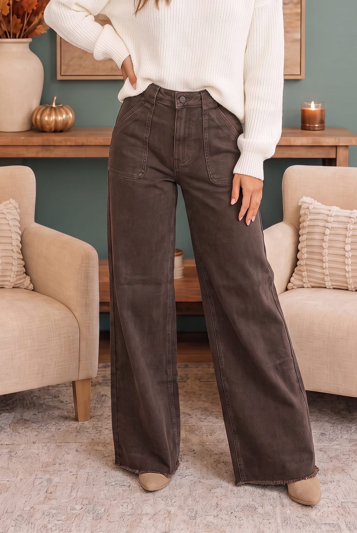 Vintage Washed Brown Jeans