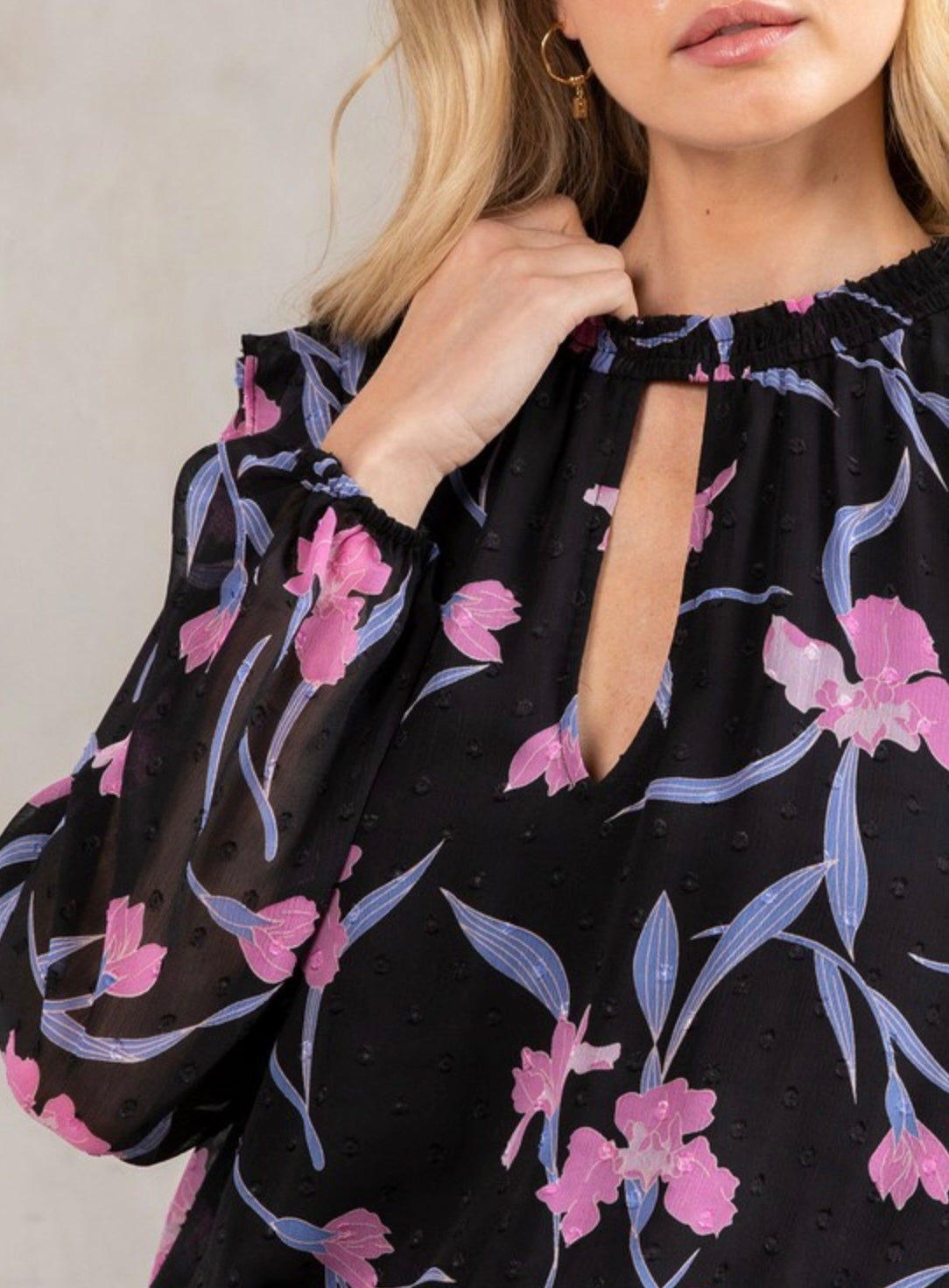 Amber Moon Revival: Floral Choker Blouse