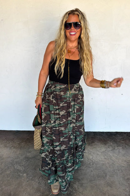 PREORDER: Hidden Gem Camo Maxi Skirt