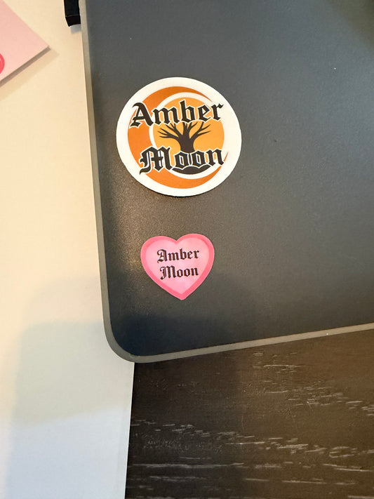 Amber Moon Logo Stickers