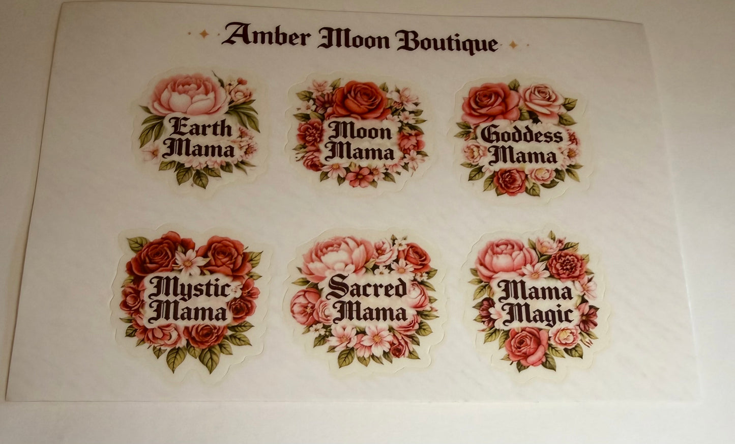 Amber Moon Boutique Floral Mama Magic Sticker Collection