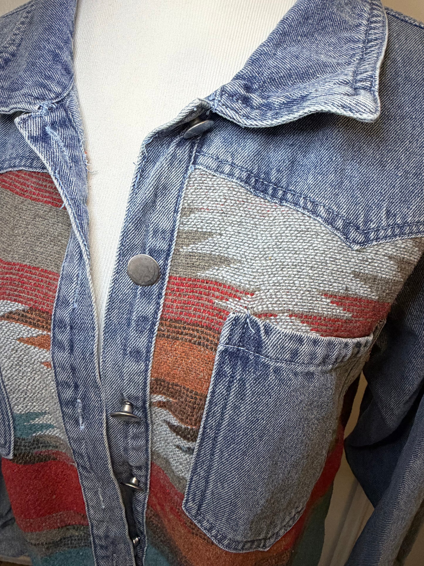 Amber Moon Revival: Southwestern Denim Shirt