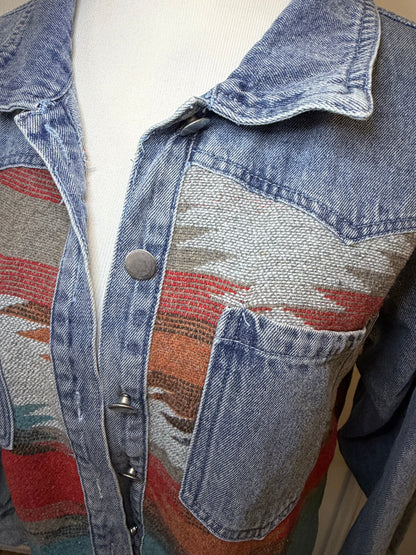 Amber Moon Revival: Southwestern Denim Shirt