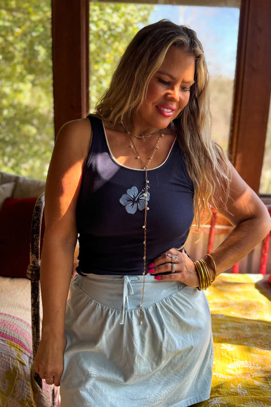 PREORDER: Hibiscus Ribbed Tank