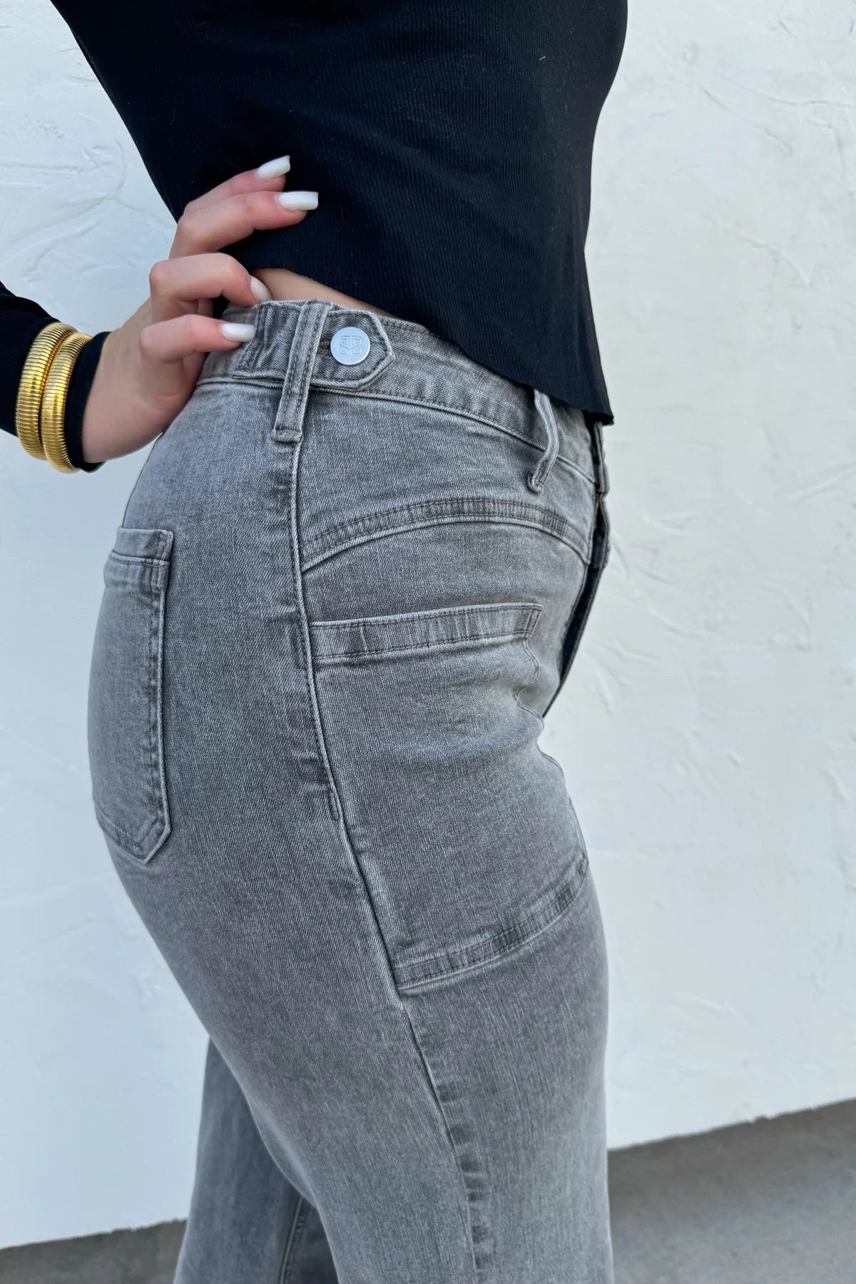 PREORDER: Grey Clover Front Pocket Jeans