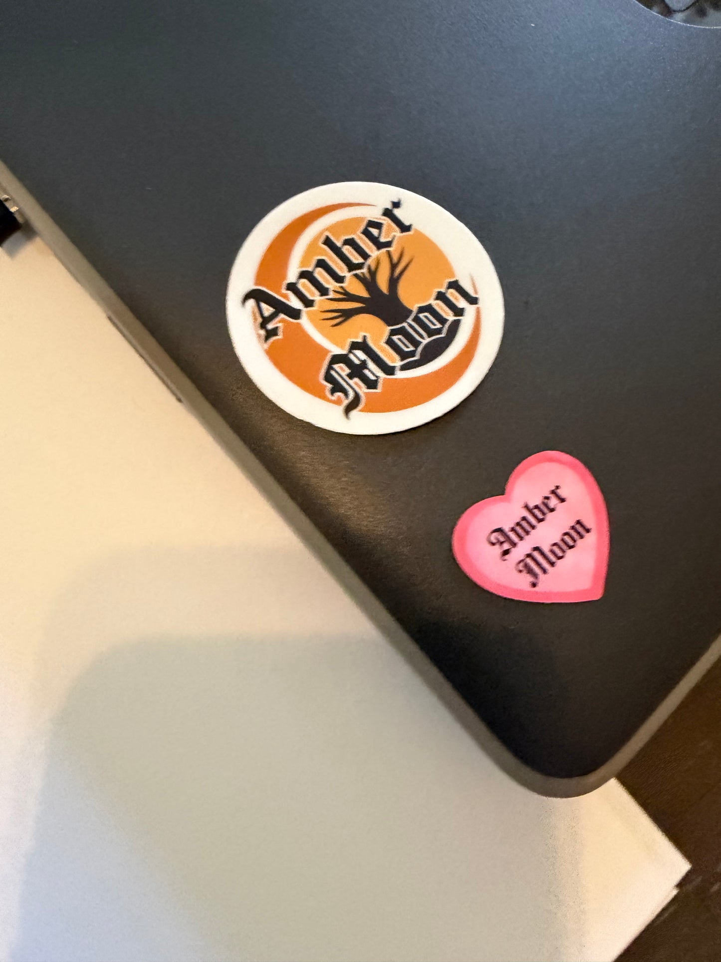 Amber Moon Conversation Heart Stickers
