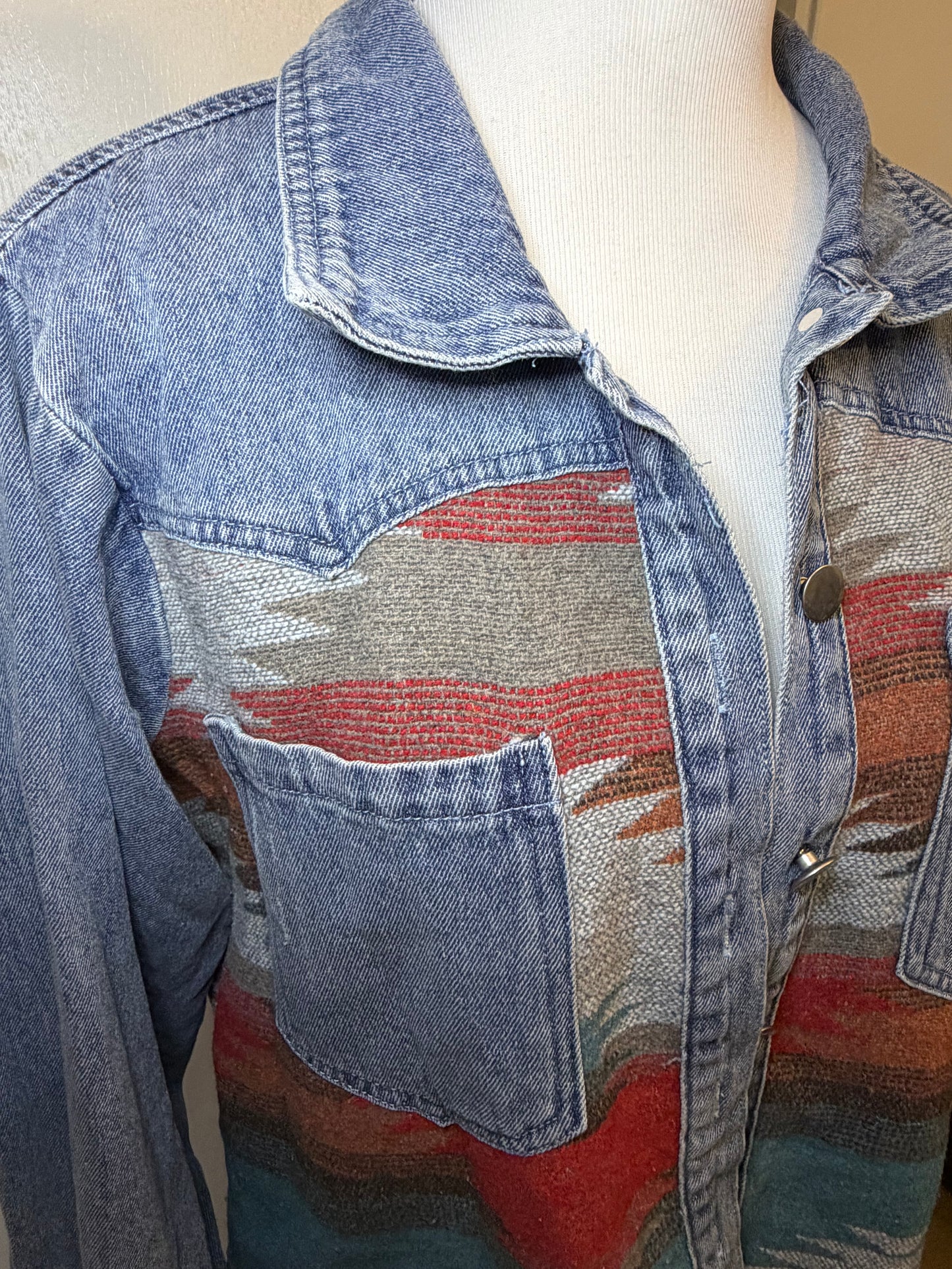 Amber Moon Revival: Southwestern Denim Shirt