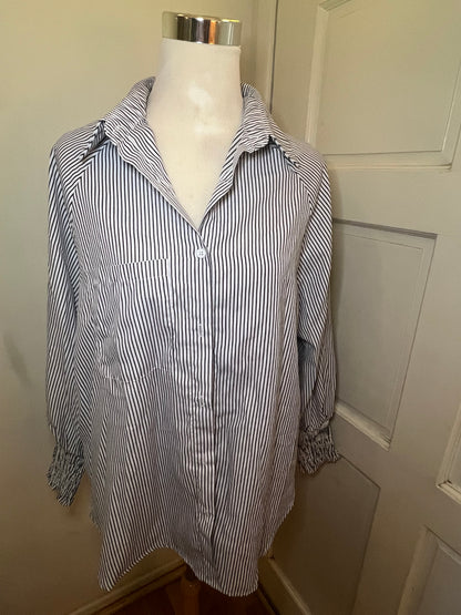 Amber Moon Revival: Striped Button Down w/ Smocked Cuffs