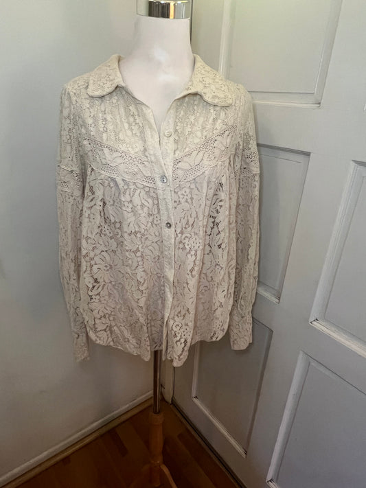 Amber Moon Revival: Cream Lace Shacket