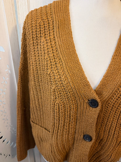 Amber Moon Revival: Chunky Camel Buttoned Cardigan