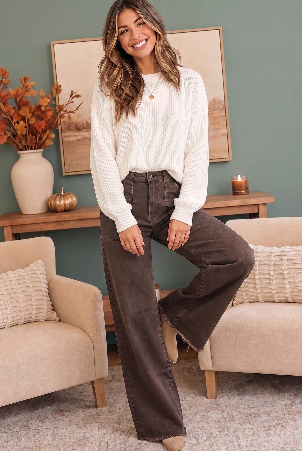 Vintage Washed Brown Jeans