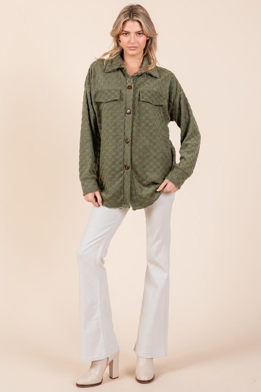 Green Checkered Shacket