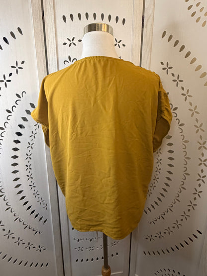 Amber Moon Revival: Mustard Tie Front Top