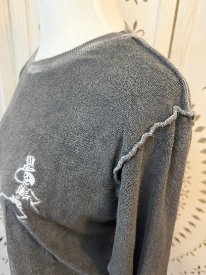 Amber Moon Revival: Organic Cotton Grateful Dead Dancing Skeleton Terry Sweatshirt
