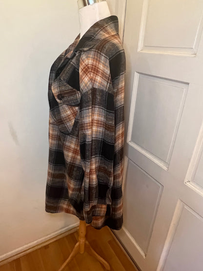 Amber Moon Revival: Brown and Black Plaid Shacket
