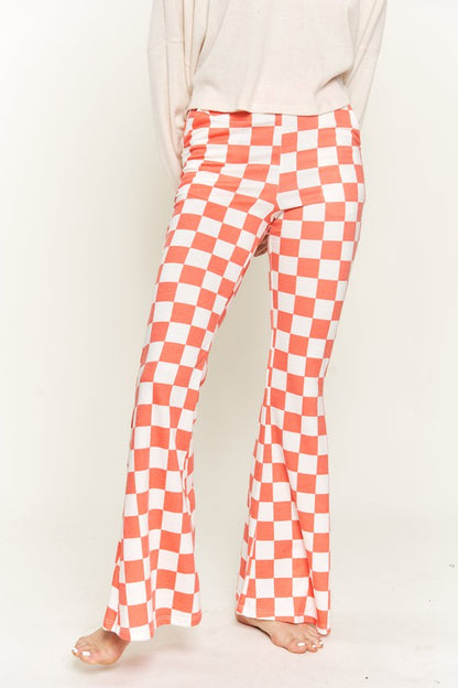 Checkered Pants in Pink or Orange