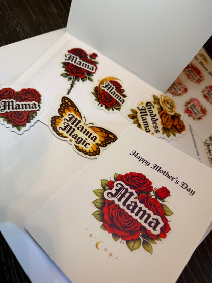 Amber Moon Rose Tattoo Mother’s Day Card