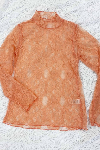 PLUS: Lace Mock Neck Layering Top