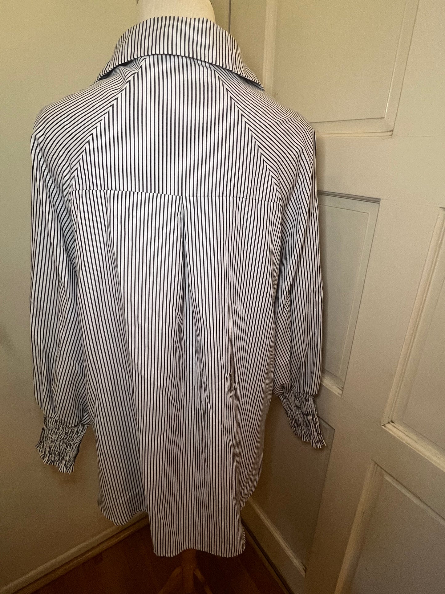 Amber Moon Revival: Striped Button Down w/ Smocked Cuffs