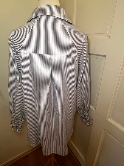 Amber Moon Revival: Striped Button Down w/ Smocked Cuffs