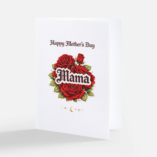 Amber Moon Rose Tattoo Mother’s Day Card
