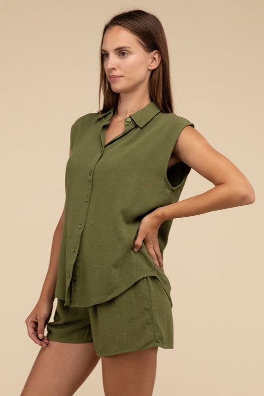 Linen Shorts Set