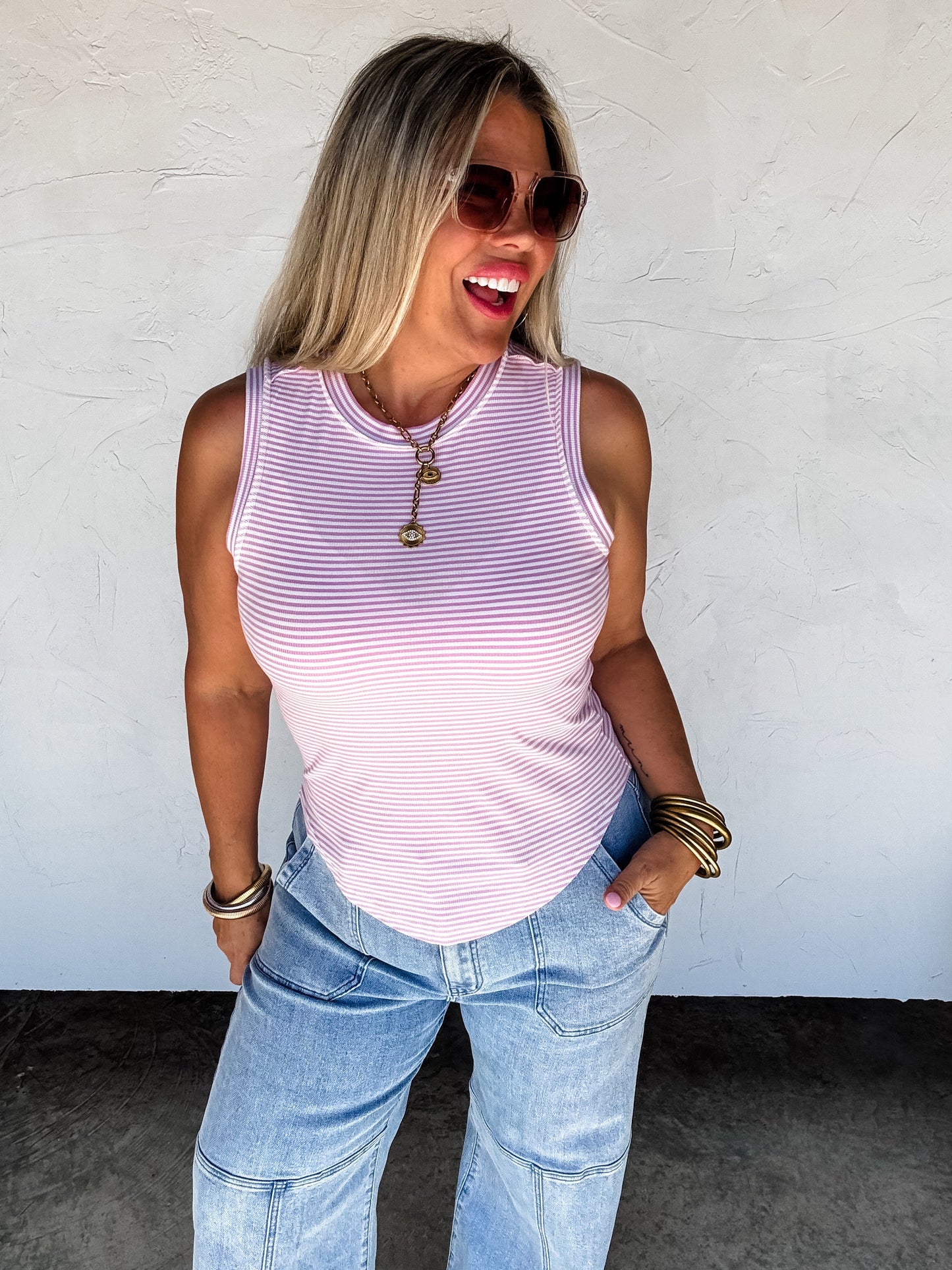CLOSED PREORDER: Summer Bianca Striped Ribbed Tank