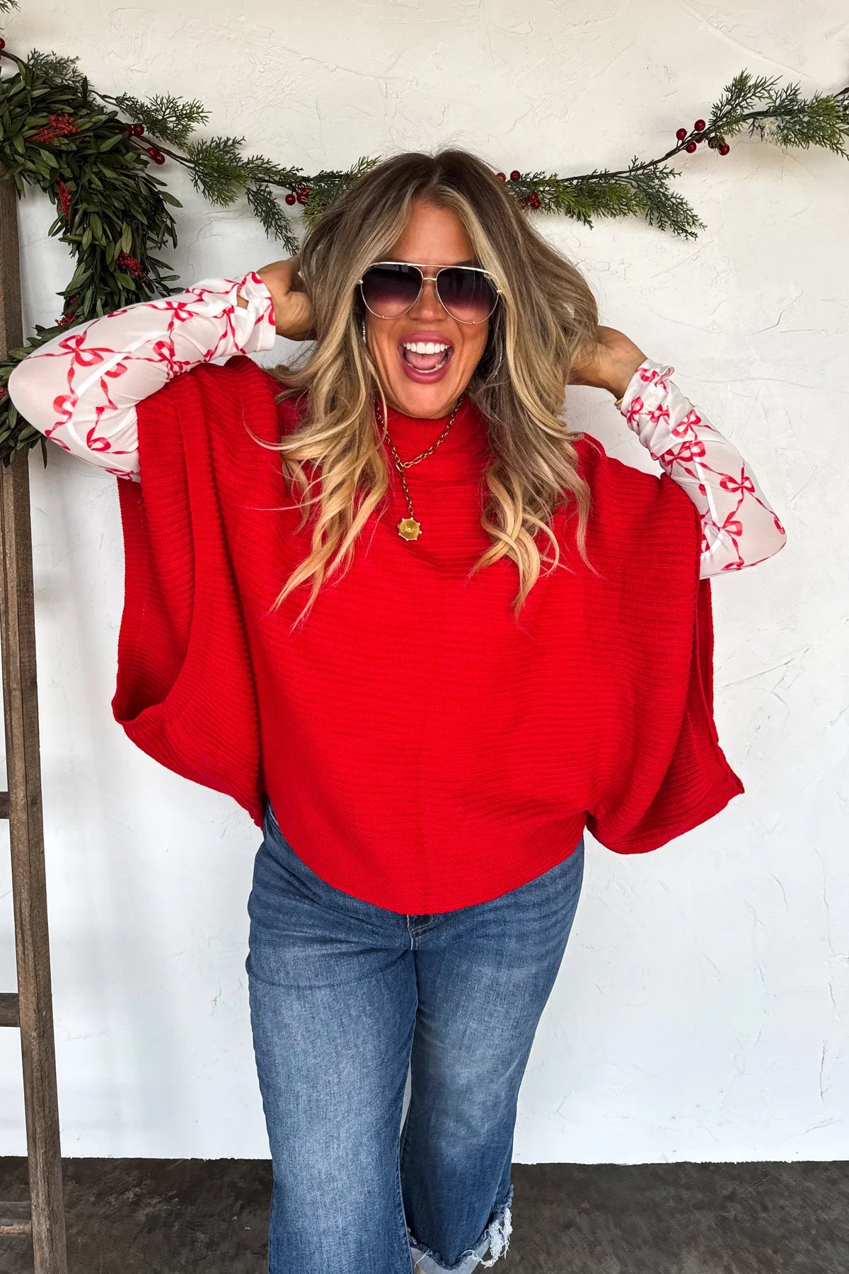PREORDER: Christmas Meg Pullover Poncho