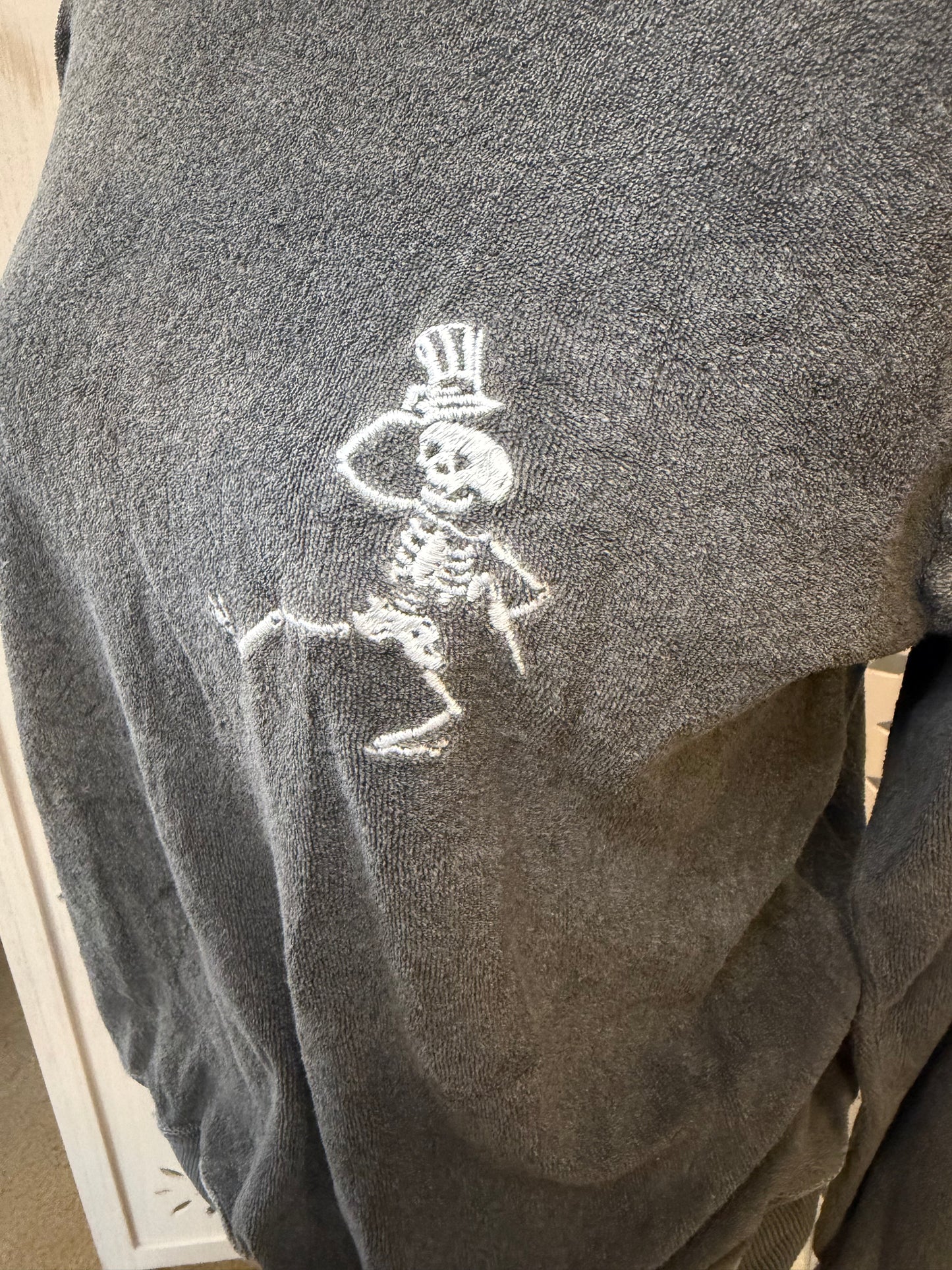 Amber Moon Revival: Organic Cotton Grateful Dead Dancing Skeleton Terry Sweatshirt