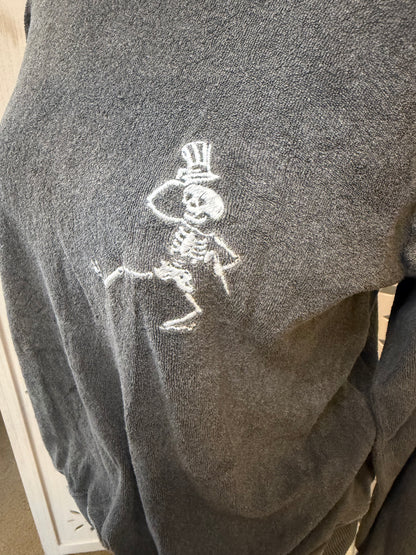 Amber Moon Revival: Organic Cotton Grateful Dead Dancing Skeleton Terry Sweatshirt
