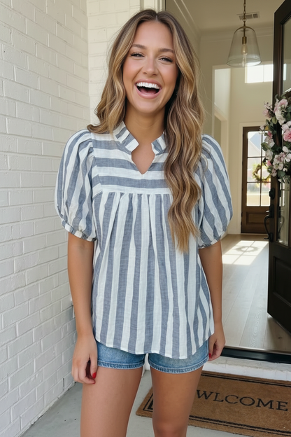 Stripe Babydoll Blouse