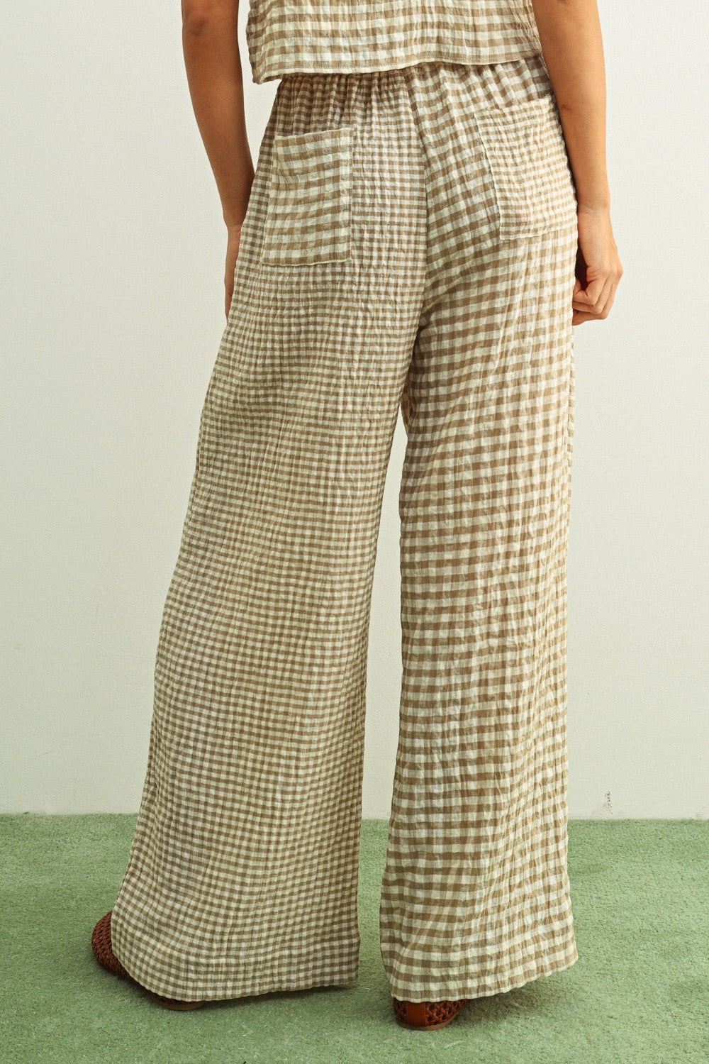 Mixed Gingham Tan Set