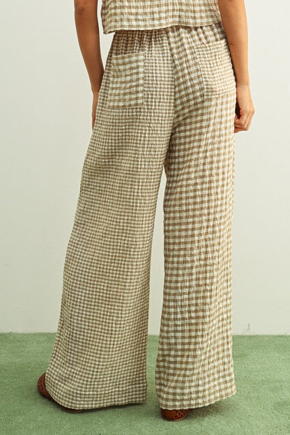 Mixed Gingham Tan Set
