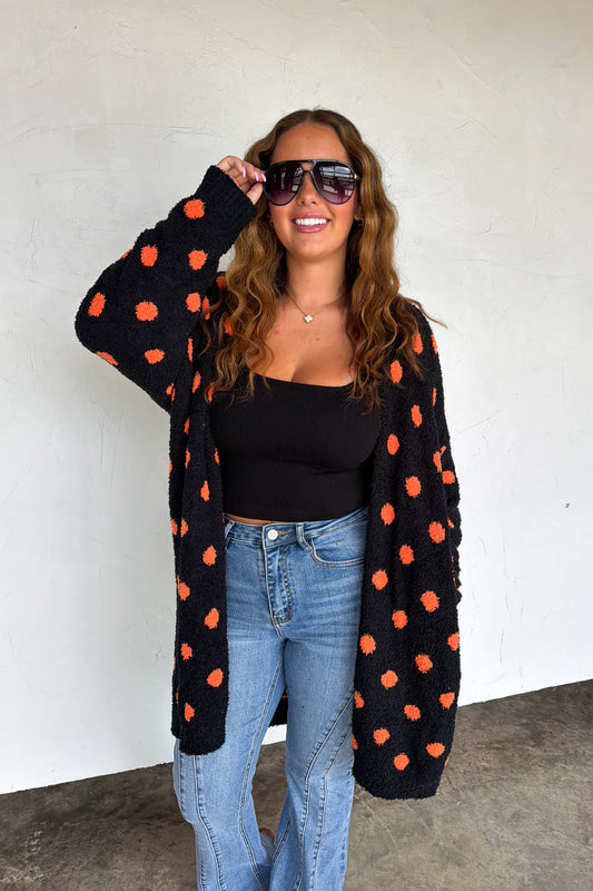 Halloween PREORDER: Halloween Polka Dot Cardigan