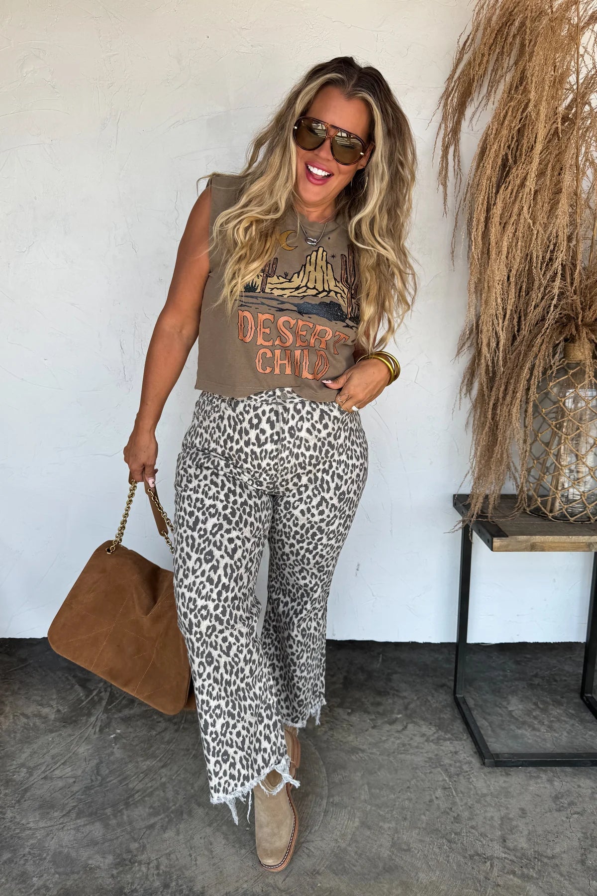 PREORDER: Tummy Control Urban Non Distressed Cheetah Jean