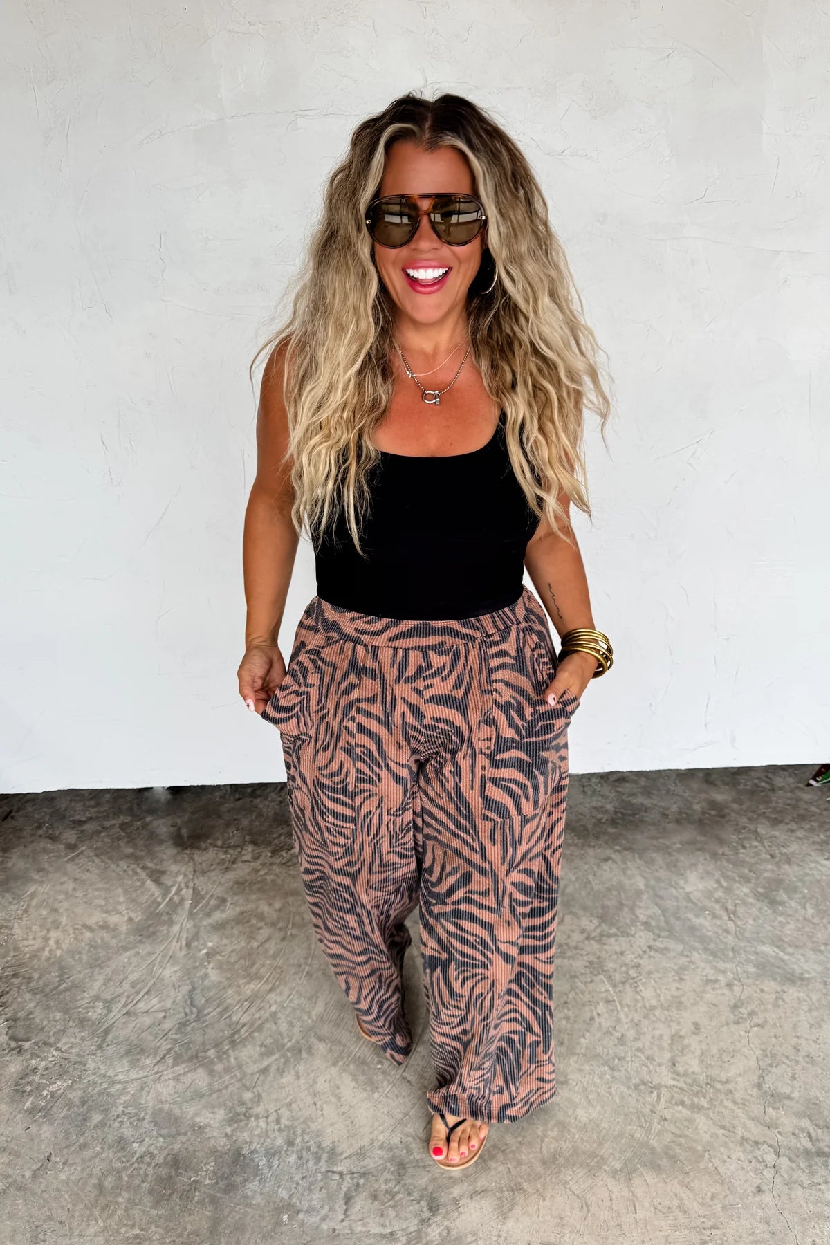 PREORDER: Zebra Haddie Wide Leg Pants