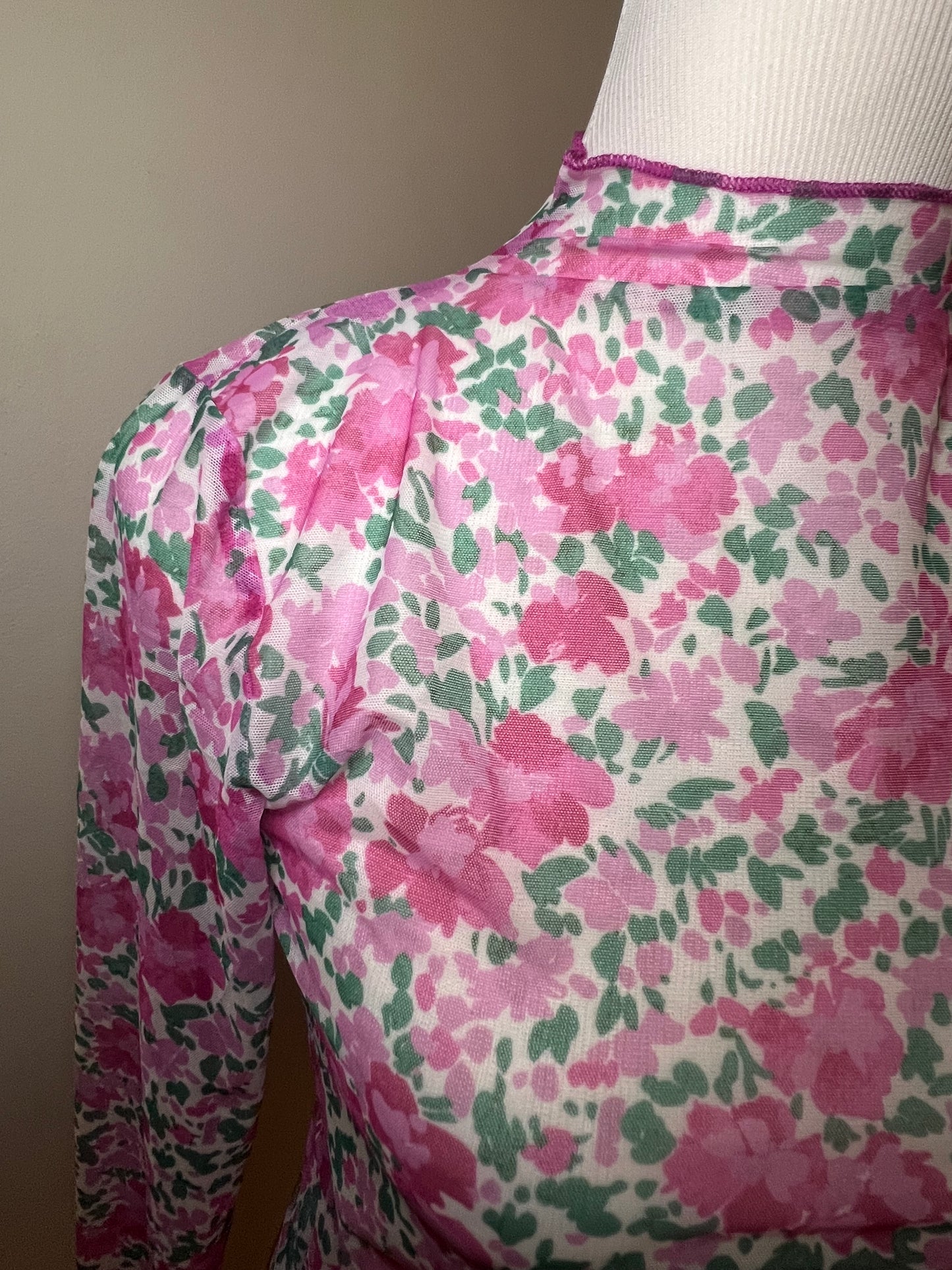 Amber Moon Revival: Mesh Floral Layering Top