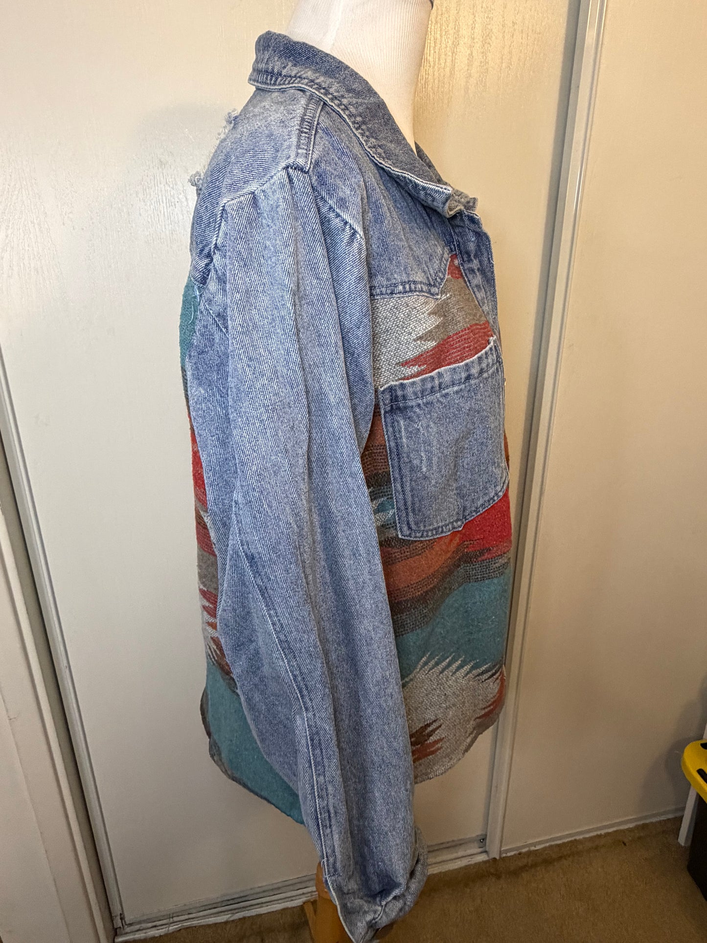 Amber Moon Revival: Southwestern Denim Shirt