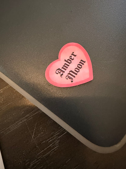 Amber Moon Conversation Heart Stickers