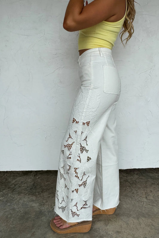 PREORDER: Summer Floral Charm Wide Leg Jean